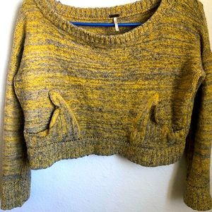 Free People XS Yellow and Grey sweater